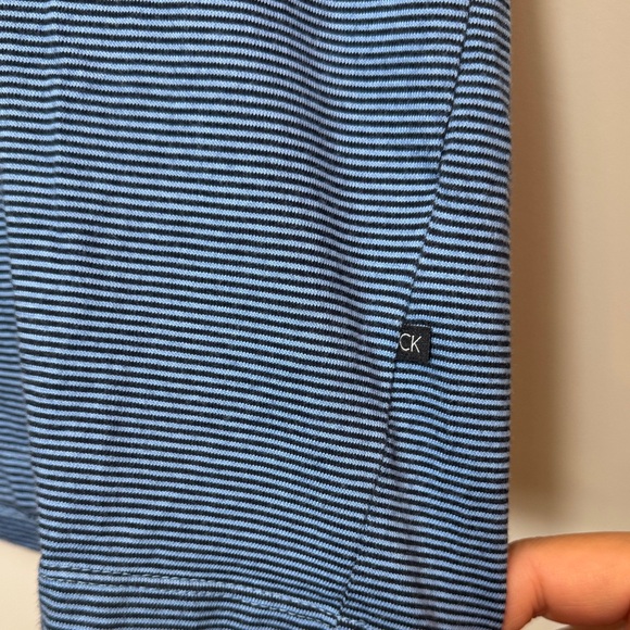 Calvin Klein Men's Navy Striped Tee - Picture 6 of 6